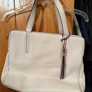 kate spade Blush Pink Leather Tote with Tassel Charm